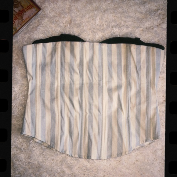 Miaou blue and white corset top - Picture 1 of 3